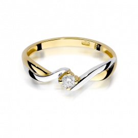 Pierścionek W0208 Diament 0,08ct żółte złoto