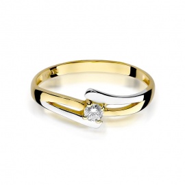 Pierścionek W0210 Diament 0,08ct żółte złoto