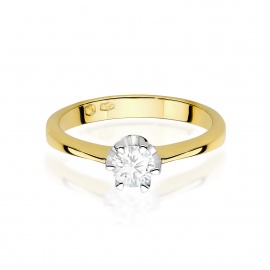 Pierścionek W0220B Diament 0,25ct żółte złoto