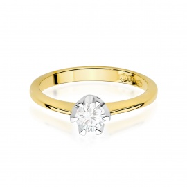 Pierścionek W0220B Diament 0,50ct żółte złoto