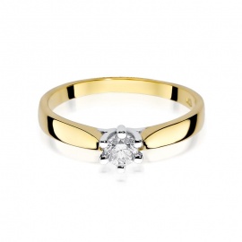 Pierścionek W0222B Diament 0,25ct żółte złoto