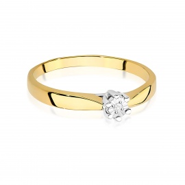 Pierścionek W0222T Diament 0,01ct żółte złoto