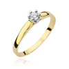 Pierścionek W0222 Diament 0,15ct żółte złoto