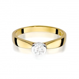 Pierścionek W0223B Diament 0,25ct żółte złoto