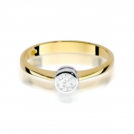Pierścionek W0224B Diament 0,25ct żółte złoto