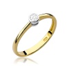 Pierścionek W0224 Diament 0,10ct żółte złoto