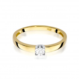 Pierścionek W0225 Diament 0,08ct żółte złoto