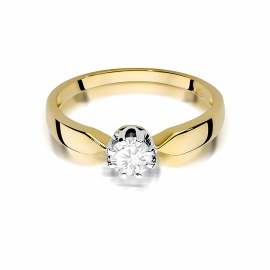 Pierścionek W0228 Diament 0,40ct żółte złoto