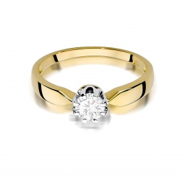 Pierścionek W0228 Diament 0,50ct żółte złoto