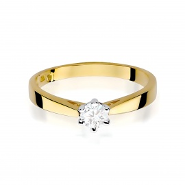 Pierścionek W0229B Diament 0,25ct żółte złoto