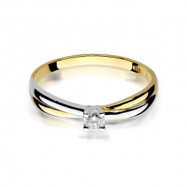 Pierścionek W0230 Diament 0,08ct żółte złoto