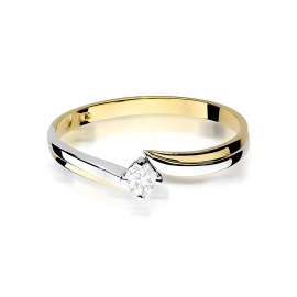 Pierścionek W0231 Diament 0,08ct żółte złoto