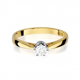 Pierścionek W0234 Diament 0,25ct żółte złoto