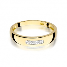 Pierścionek W0235 z diamentami żółte złoto