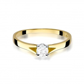 Pierścionek W0240 Diament 0,20ct żółte złoto