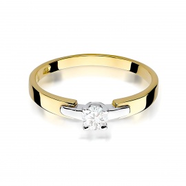 Pierścionek W0241 Diament 0,20ct żółte złoto
