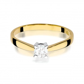 Pierścionek W0242 Diament 0,20ct żółte złoto