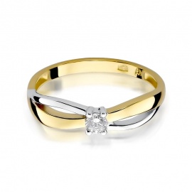 Pierścionek W0248 Diament 0,10ct żółte złoto