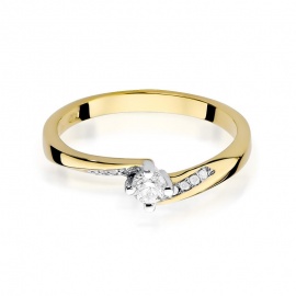 Pierścionek W0262 Diament 0,15ct żółte złoto
