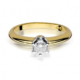 Pierścionek W0267 Diament 0,30ct żółte złoto