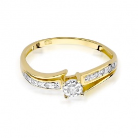Pierścionek W0269 Diament 0,05ct żółte złoto