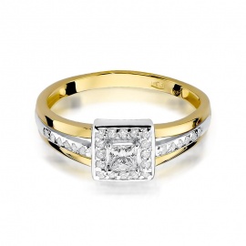 Pierścionek W0271 Diament 0,15ct żółte złoto