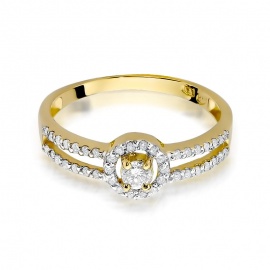 Pierścionek W0272 Diament 0,10ct żółte złoto