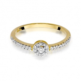 Pierścionek W0273 Diament 0,05ct żółte złoto