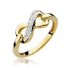 Pierścionek W0285 z diamentami żółte złoto
