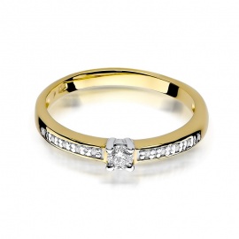 Pierścionek W0288 Diament 0,08ct żółte złoto