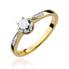 Pierścionek W0291 Diament 0,20ct żółte złoto