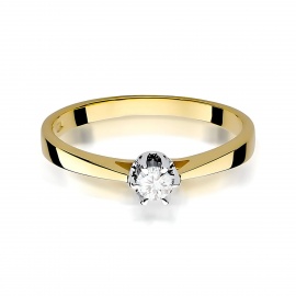 Pierścionek W0295 Diament 0,15ct żółte złoto