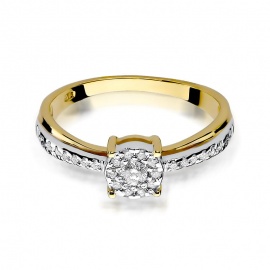 Pierścionek W0302 Diament 0,08ct żółte złoto