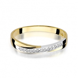 Pierścionek W0305 z diamentami żółte złoto
