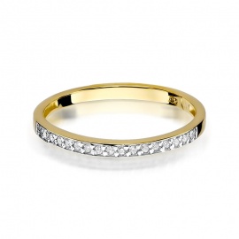 Pierścionek W0306 z diamentami żółte złoto
