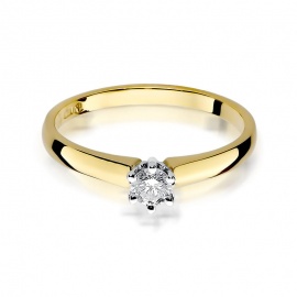 Pierścionek W0317 Diament 0,20ct żółte złoto