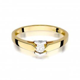 Pierścionek W0320 Diament 0,04ct żółte złoto