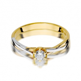 Pierścionek W0340B Diament 0,23ct żółte złoto