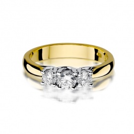 Pierścionek W0344 Diament 0,25ct żółte złoto