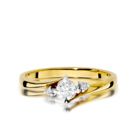 Pierścionek W0346B Diament 0,25ct żółte złoto