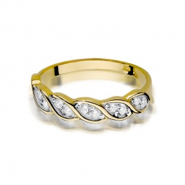 Pierścionek W0349 z diamentami żółte złoto