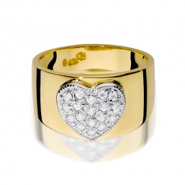 Pierścionek W0352 z diamentami żółte złoto