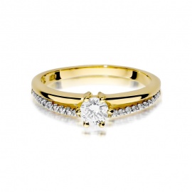 Pierścionek W0355 Diament 0,30ct żółte złoto