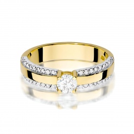 Pierścionek W0356 Diament 0,25ct żółte złoto