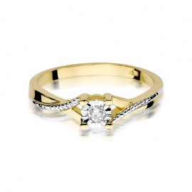 Pierścionek W0361 Diament 0,08ct żółte złoto