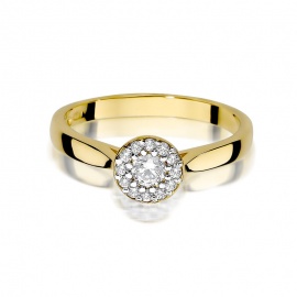 Pierścionek W0362 Diament 0,12ct żółte złoto