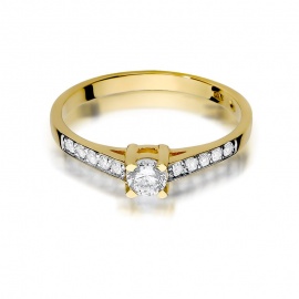 Pierścionek W0364 Diament 0,30ct żółte złoto