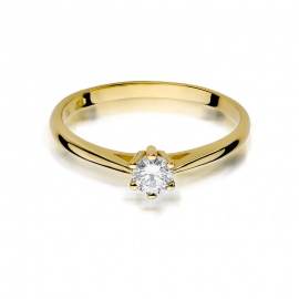 Pierścionek W0365 Diament 0,15ct żółte złoto