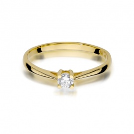 Pierścionek W0367 Diament 0,15ct żółte złoto