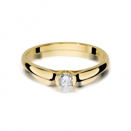 Pierścionek W0369 Diament 0,15ct żółte złoto